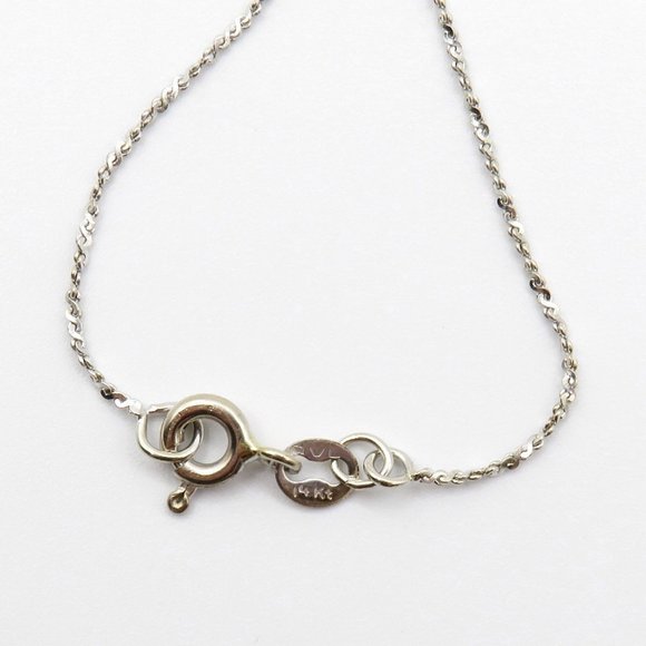 14k White Gold Diamonds Cross Pendant Necklace 22” - Picture 4 of 5